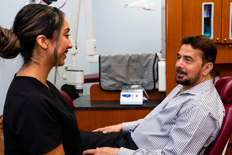 dental patient smiling during treatment